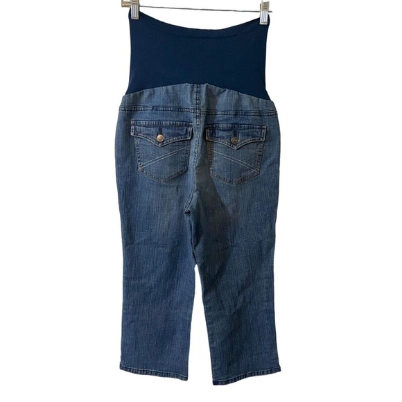 OH Baby by Motherhood Maternity Capri Belly Band Jeans Size Medium Retro - Picture 2 of 11